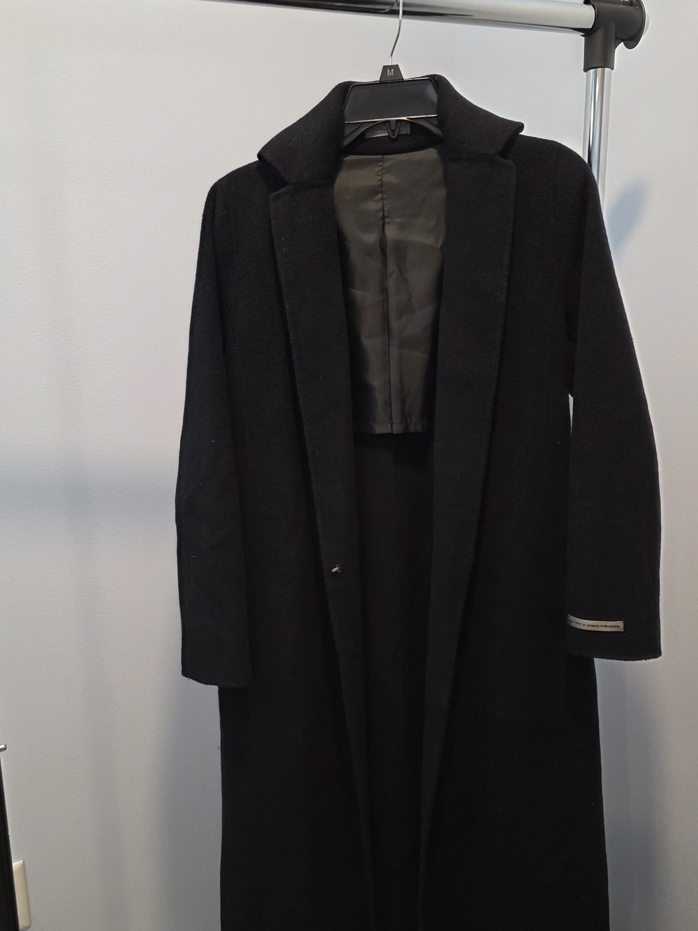 Paco Rabanne Black Women Wool-Blend Belted Coat - Picture 10 of 14